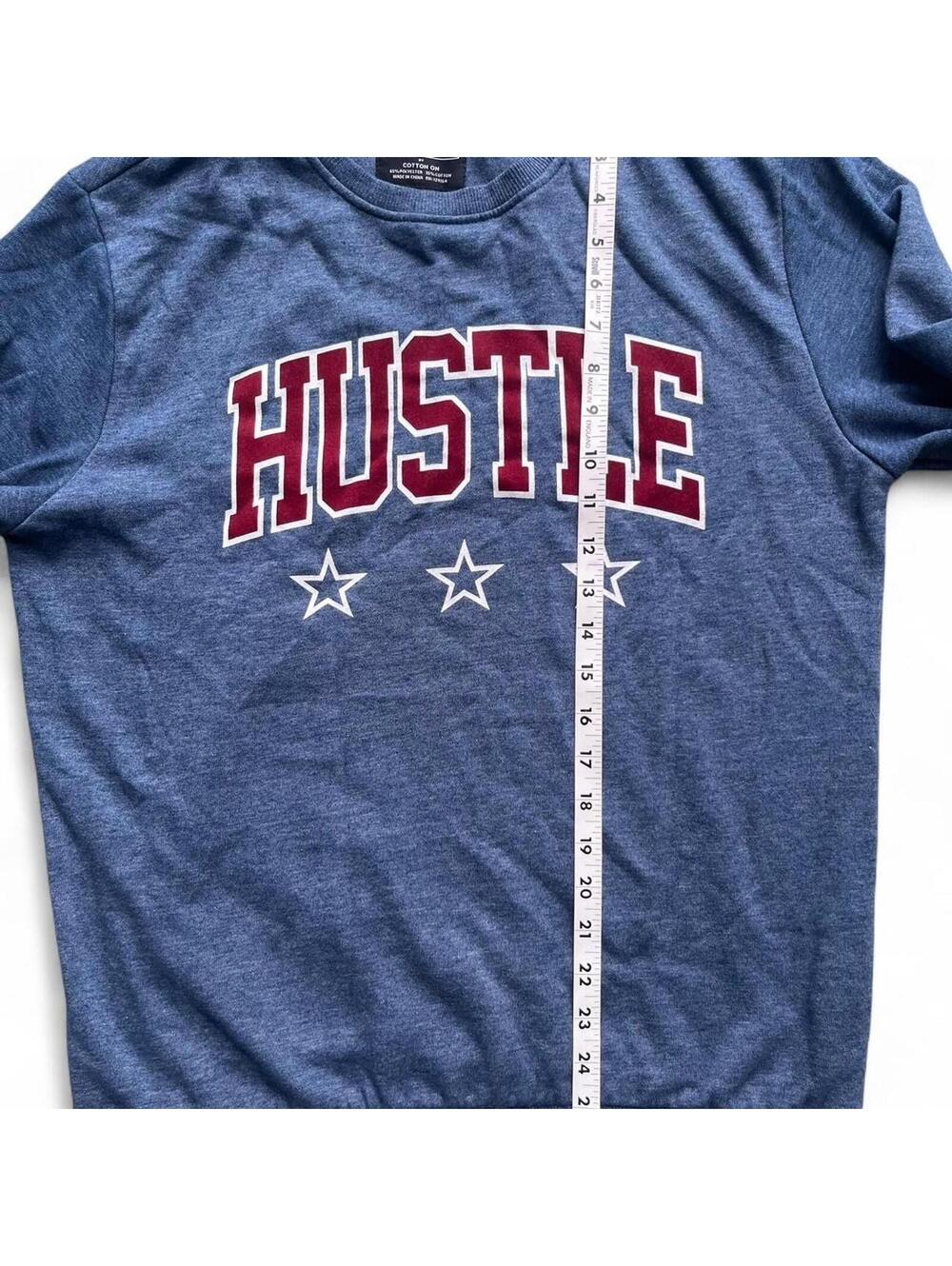 Cotton On Blue Hustle Grunge Medium Crewneck Sweatshirt - Picture 5 of 6